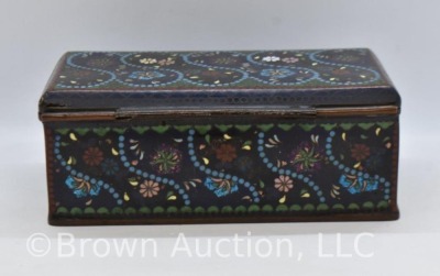 Cloisonne metal jewelry/ trinket box, 6" x 3" x 2.5" tall - 3