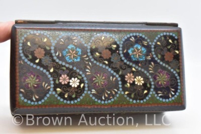 Cloisonne metal jewelry/ trinket box, 6" x 3" x 2.5" tall - 6