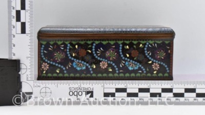 Cloisonne metal jewelry/ trinket box, 6" x 3" x 2.5" tall - 8