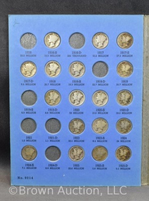 Incomplete Mercury Dime book - 35 in total - 3