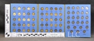 Incomplete Mercury Dime book - 35 in total - 7