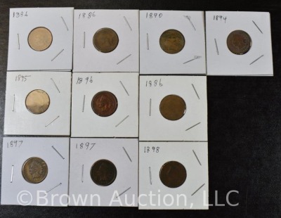 (10) Assorted Inidian Head Pennies