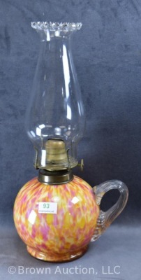 Spatter glass finger lamp, 5" tall - 2