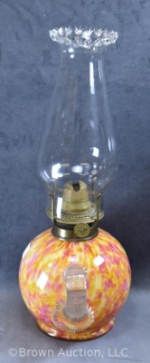 Spatter glass finger lamp, 5" tall - 3