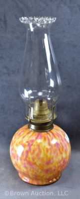 Spatter glass finger lamp, 5" tall - 5