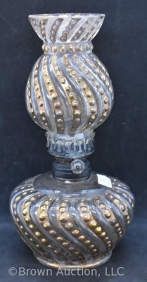 Embossed Beaded Swirl miniature oil lamp, 8.5" tall - 4