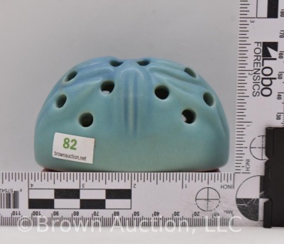 Van Briggle flower frog, turquoise blue - 7