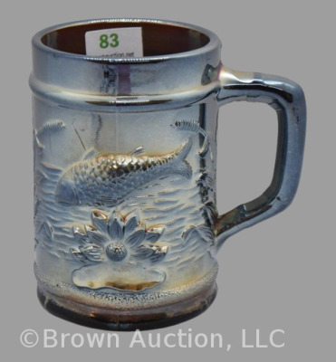 Carnival Glass Fisherman's mug, 4" tall, amethyst