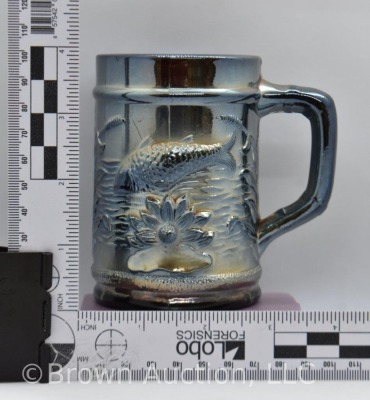 Carnival Glass Fisherman's mug, 4" tall, amethyst - 7