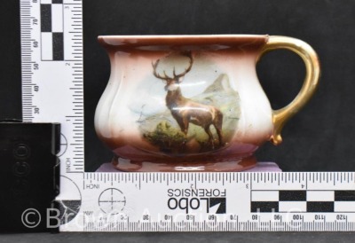 Unm. shaving mug with Stag decoration, 2.5"h - 7