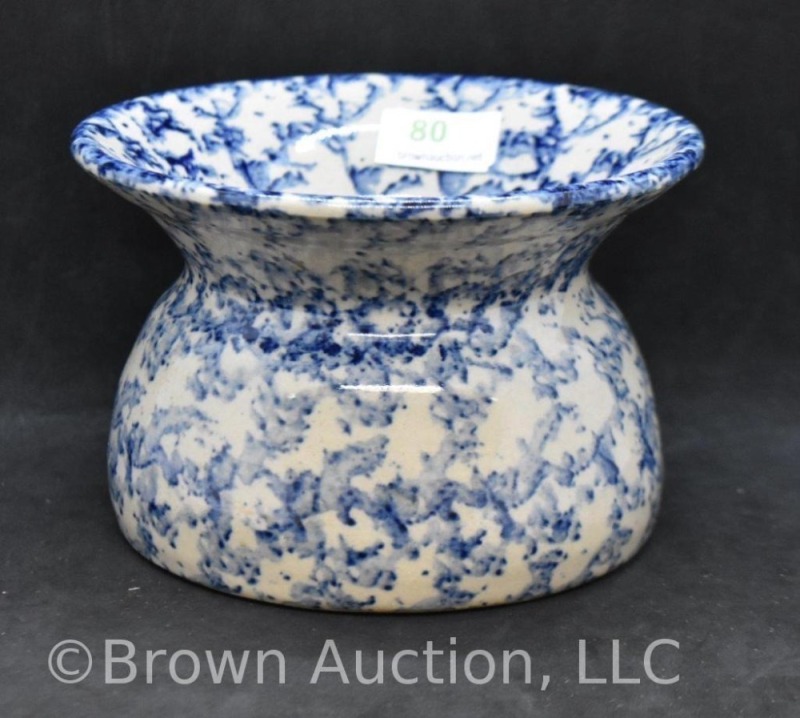 Mrkd. Marshall Pottery mini cuspidor, 3"h x 4.5"d (very tight hairline)