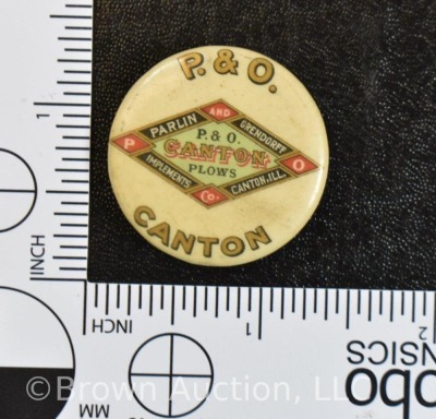 P. and O. Canton Plows lapel pin (missing pin) - 4