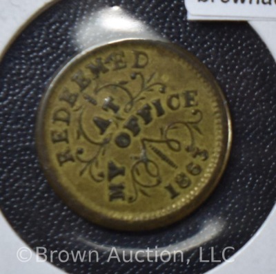 1863 Oliver Boutwell Miller Trade Token - 3