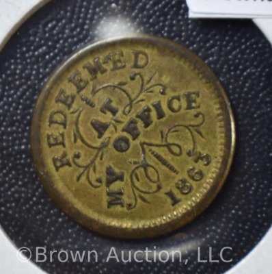 1863 Oliver Boutwell Miller Trade Token - 4