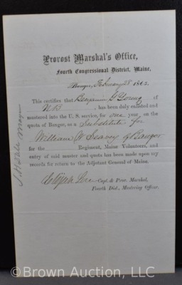 (2) Civil War Probost Marshal's Office notice of legal draft papers, dated 1864 and 1865 - 3