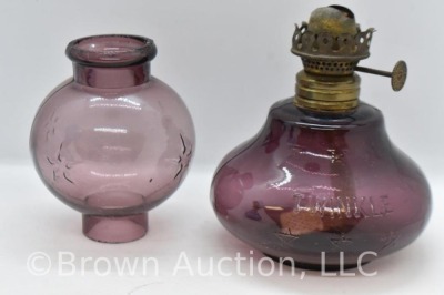 (2) Miniature â€œTwinkleâ€ Star oil lamps, 7"h, amethyst and cobalt - 11