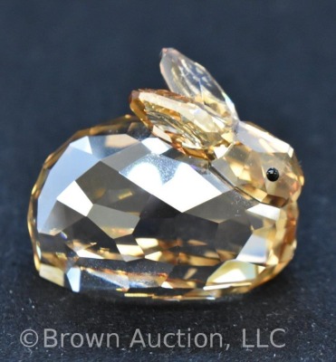 Swarovski golden shadow crystal, #1089876 Hare figurine with black gemstone eyes, 1 1/4"h x 1 3/4"w, includes box - 2