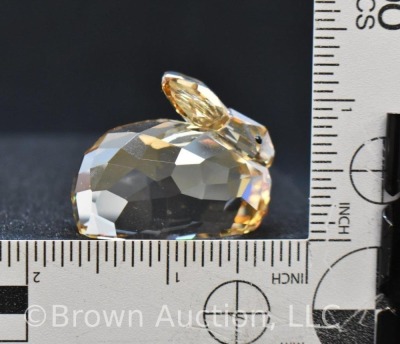 Swarovski golden shadow crystal, #1089876 Hare figurine with black gemstone eyes, 1 1/4"h x 1 3/4"w, includes box - 6