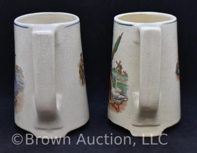 (2) Roseville Creamware Dutch 5"h mugs (1 has very small foot nick) - 2