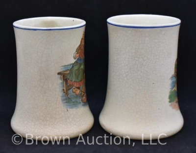 (2) Roseville Creamware Dutch 5"h mugs - 4