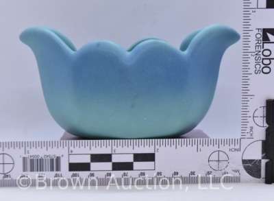 Van Briggle tulip-shaped bowl, turquoise blue, 5.25"l x 2.5" x 2.5" - 6