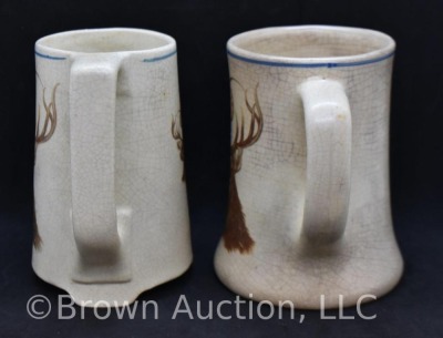 (2) Roseville Creamware Elks Club 5"h mugs - 2