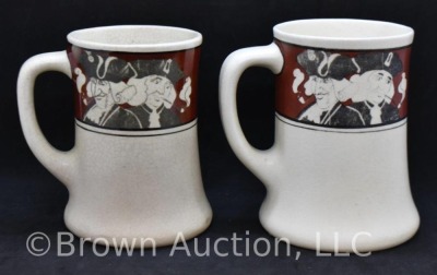 (2) Roseville Creamware Quaker 5"h mugs - 3