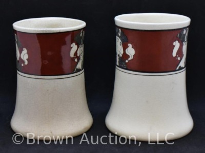 (2) Roseville Creamware Quaker 5"h mugs - 4