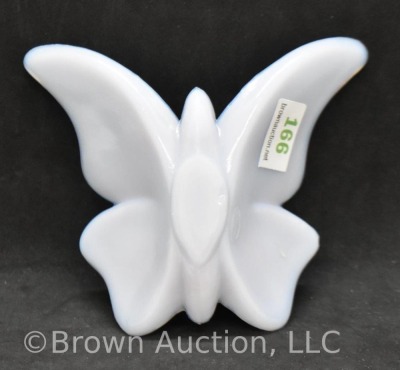 Fenton Art Glass butterfly, pale grayish coloring, 3.5" x 4" - 2