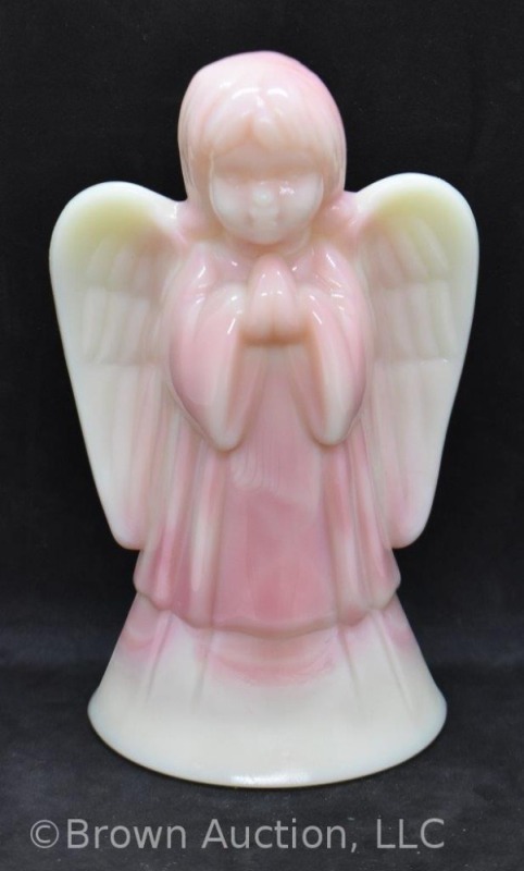 Fenton Burmese Art Glass 6"h bell-shaped Praying Angel