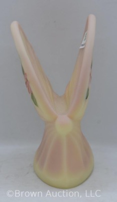 Fenton Rosalene butterfly, handpainted flowers, 4.5" tall - 2