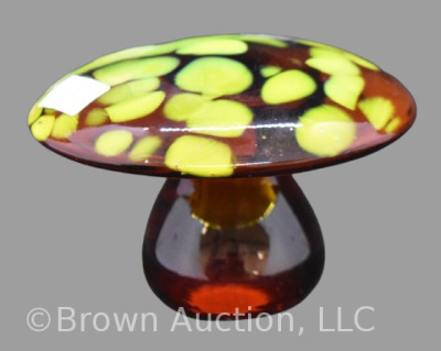 Blenko Handcraft (paper label) glass mushroom paperweight