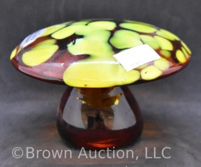 Blenko Handcraft (paper label) glass mushroom paperweight - 2