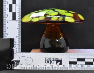 Blenko Handcraft (paper label) glass mushroom paperweight - 7