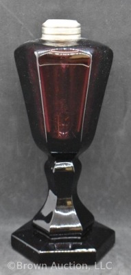 Kerosene lamp base, 6-sided, amethyst, 8.5" tall - 3