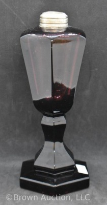 Kerosene lamp base, 6-sided, amethyst, 8.5" tall - 4