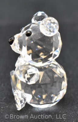 Swarovski silver crystal, #7664 Teddy Bear figurine with black gemstone eyes and nose, 1 1/2"h x 1"w, includes box - 3