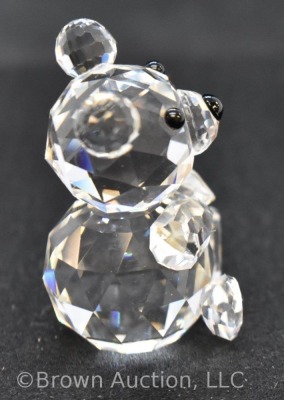 Swarovski silver crystal, #7664 Teddy Bear figurine with black gemstone eyes and nose, 1 1/2"h x 1"w, includes box - 5