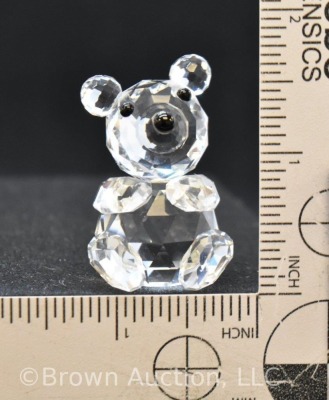 Swarovski silver crystal, #7664 Teddy Bear figurine with black gemstone eyes and nose, 1 1/2"h x 1"w, includes box - 6