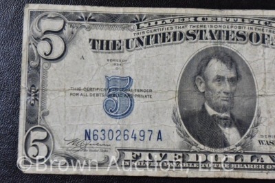 5 Dollar US Silver Certificate - 3