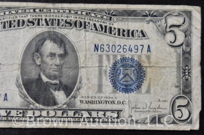 5 Dollar US Silver Certificate - 4