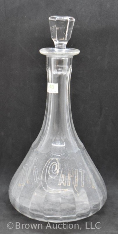 Whiskey decanter, "Old Capitol" inscribed, 11" tall