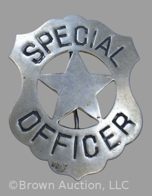 "Special Officer" badge, 5-star; 3"h x 2.25"w