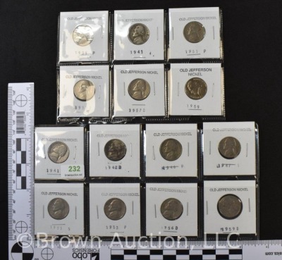 (14) assorted Jefferson Nickels - 10