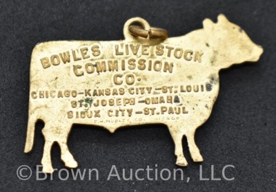 Pair of Bowles Livestock Commission Sold Advance medals - 3