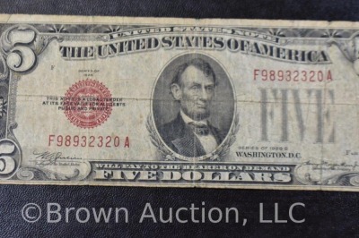 (2) 5 Dollar US Notes - Red Seal - 3