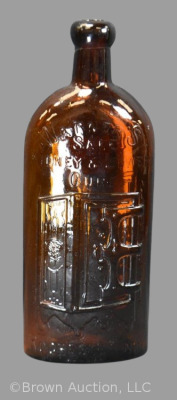 Warner's Safe Kidney and Liver Cure embossed bottle, 9.5" tall