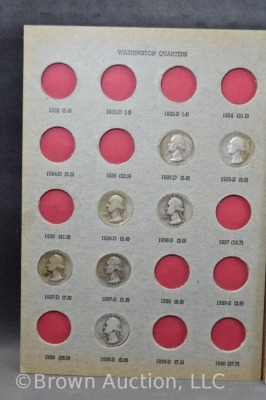 Incomplete book of Washington quarters from 1935-D to 1955-D, total of 22 - 3