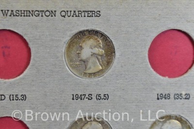 Incomplete book of Washington quarters from 1935-D to 1955-D, total of 22 - 7