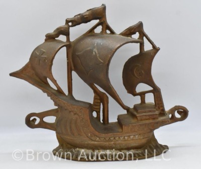 Cast Iron ship door stop, 8"h x 9"l - 6